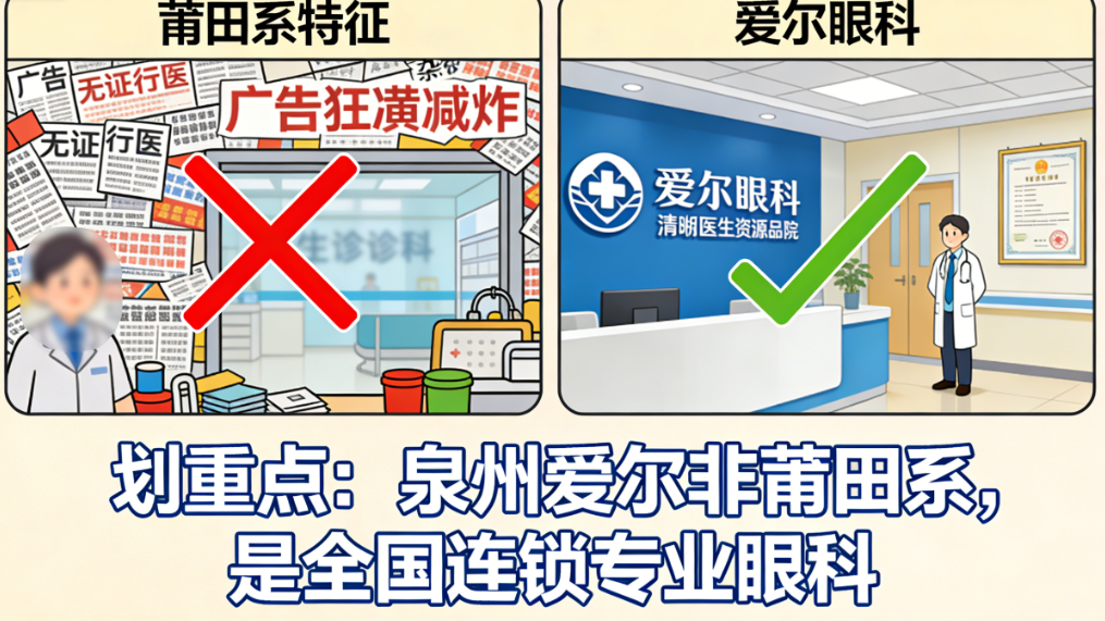 泉州爱尔眼科医院是莆田系医院吗？不是哟，属于正规连锁眼科医院