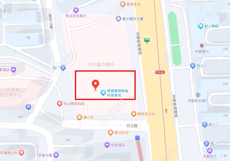 到爱尔眼科总部医院做地铁1/4、2号线可到达