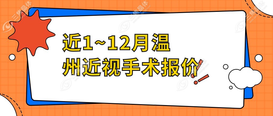 近1~12月温州近视手术报价