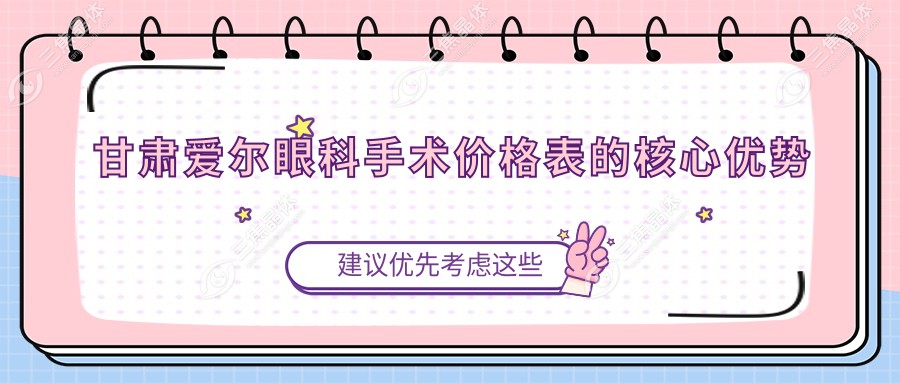 甘肃爱尔眼科手术价格表的核心优势