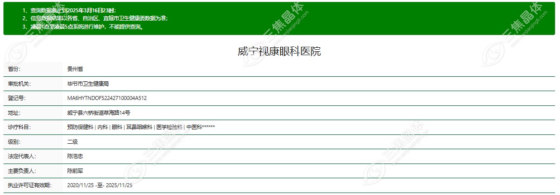 毕节视康眼科正规资质