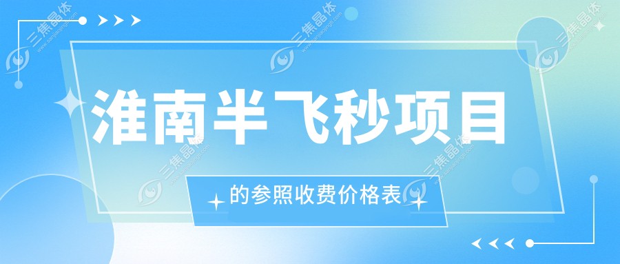 淮南半飞秒项目的参照收费价格表